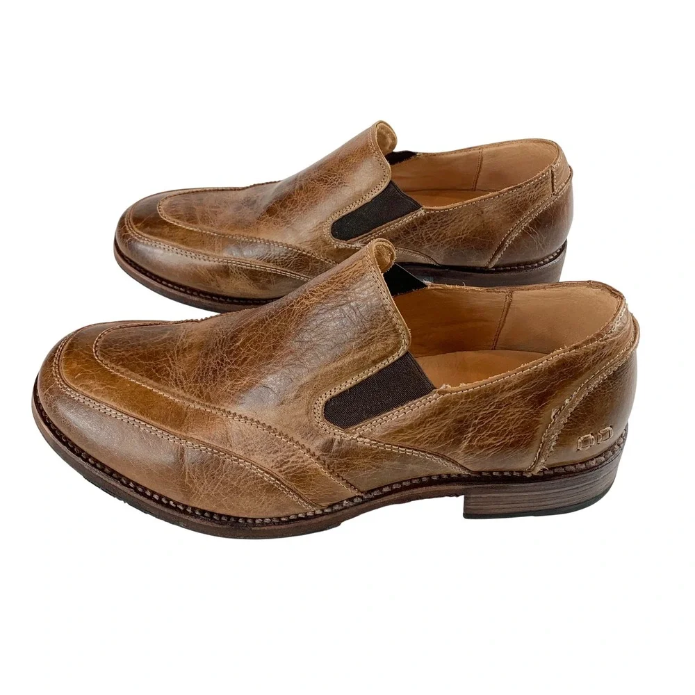 Bed Stu Cobbler Mens Brown Distressed Leather Slip On Loafers Size‎ 11 USA